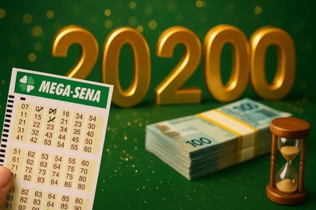 Imagem de capa horizontal 16:9 com tema de mega virada 2025 últimos, representando apostas finais para prêmio recorde de R$ 1 bilhão