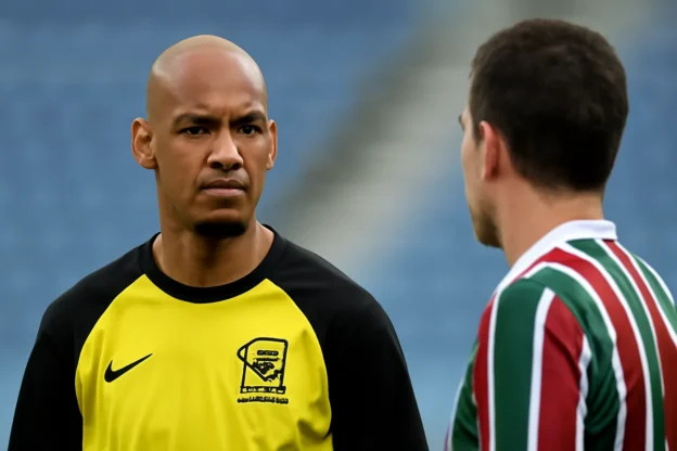 Imagem horizontal 16:9 representando Fabinho e o Fluminense, relacionado ao contato inicial do Flu com volante do Al-Ittihad que não avançou, sobre Fabinho contato inicial.
